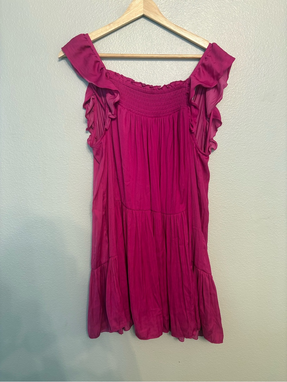 Free People Hot Pink Ruffled Dress